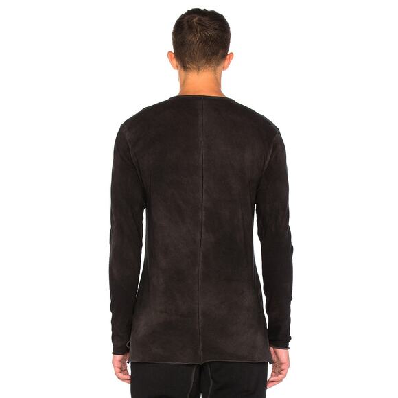 Sold Out! COTTON CITIZEN $95 Jagger Long Sleeve Henley in Jet Black Size M - Picture 4 of 10